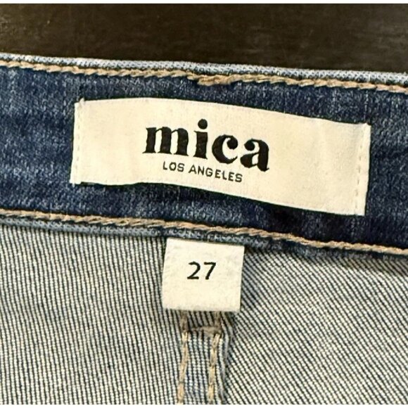 Mica Denim Wide Leg Womens Sz 27 High Rise Hidden Button Fly Medium Wash Jeans - Picture 10 of 15